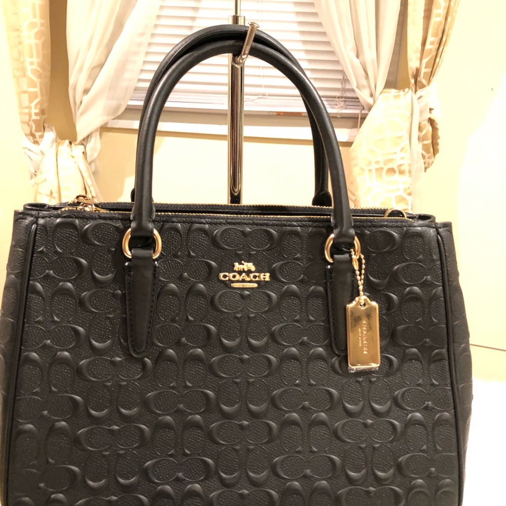 Coach signature leather bag only- new with tags